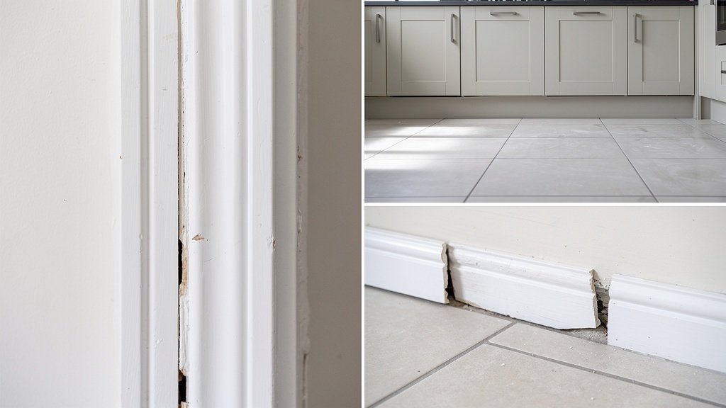 New build house interior showing common snagging defects